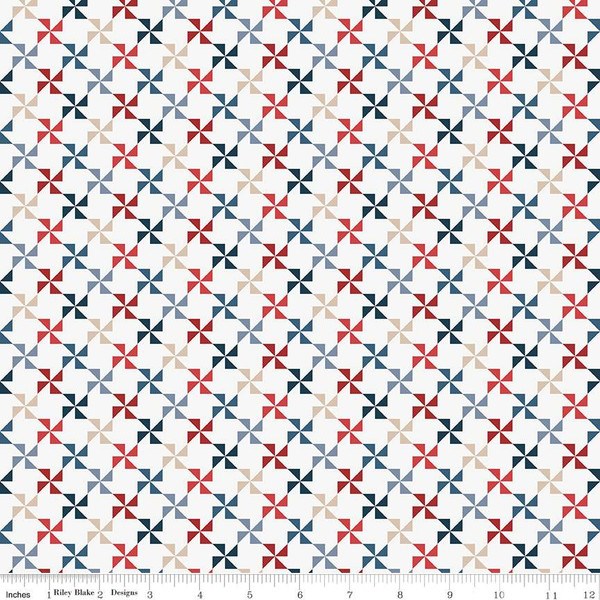 Red, White and True Pinwheels - Off White