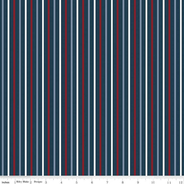 Red, White and True Stripes - Navy