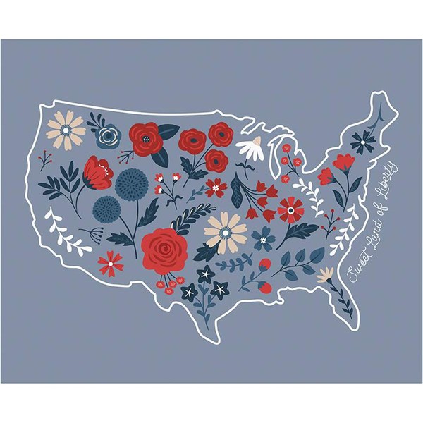Red, White and True Sweet Land of Liberty Panel | 36" x 43 1/2"