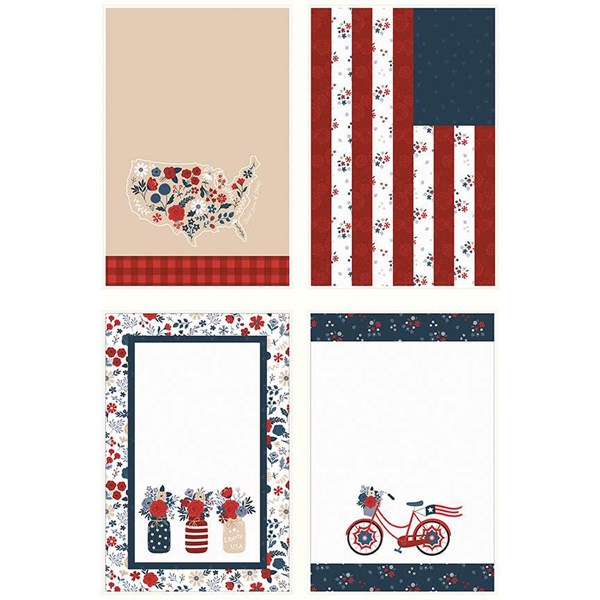 Red, White and True Tea Towel Panel | 36" x 54"