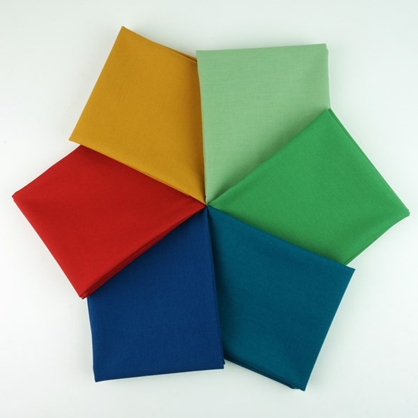 Retro Rainbow Kona Cotton Fat Quarter Mini Bundle