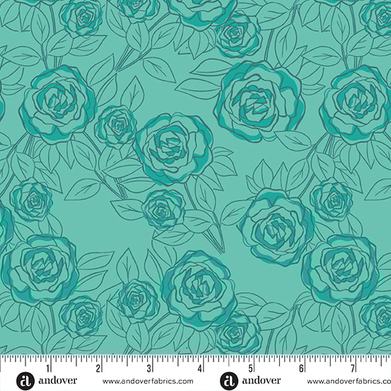 Rose Bloom - Teal
