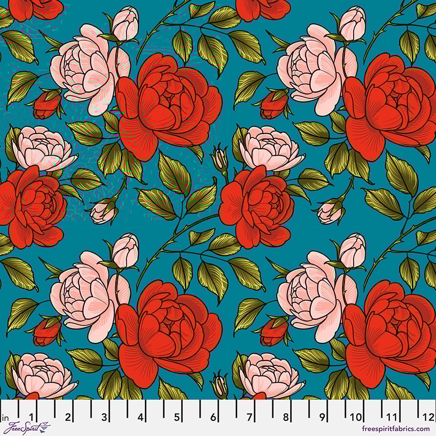 Roses are Falling - Teal