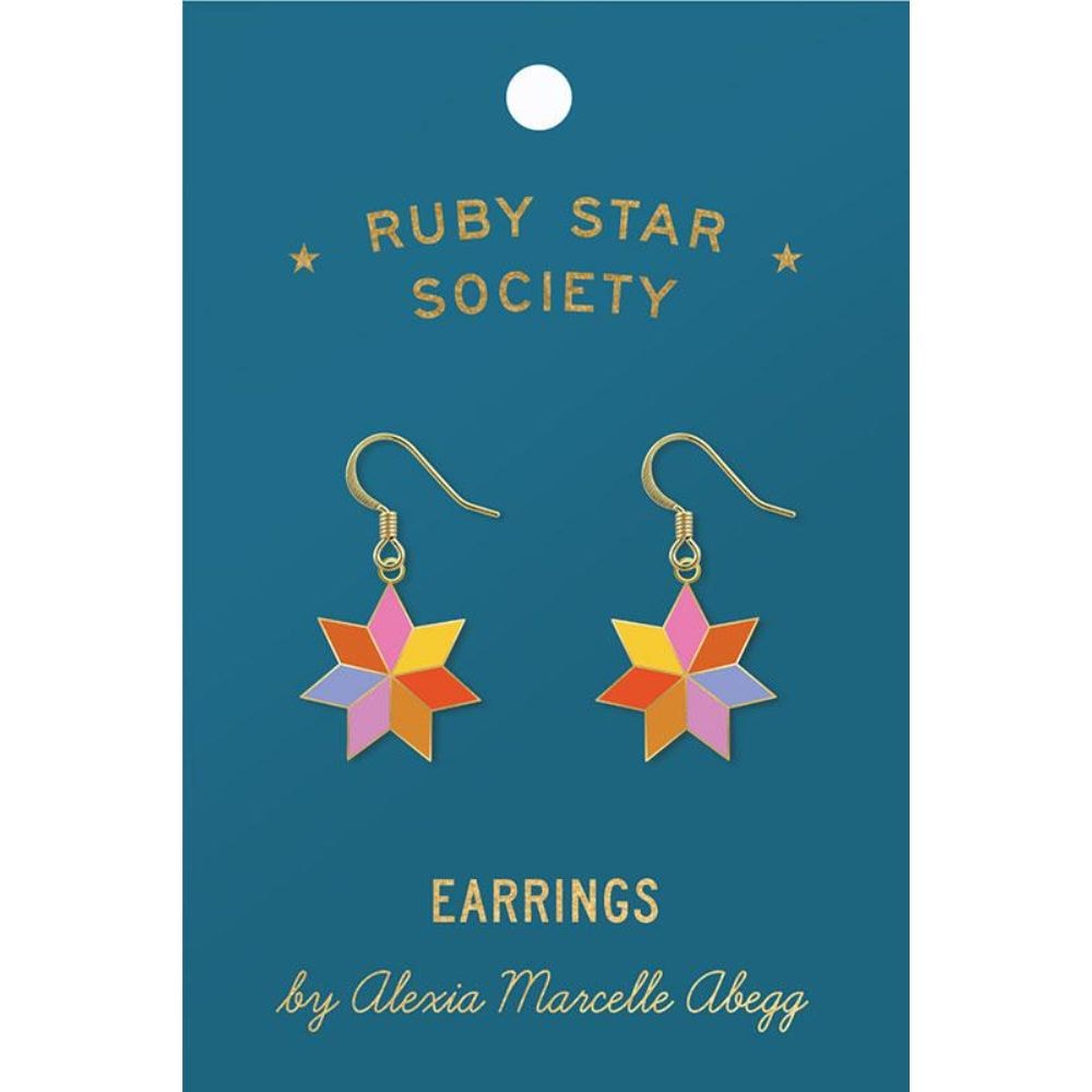 Ruby Star Society Earrings - Quilt Star