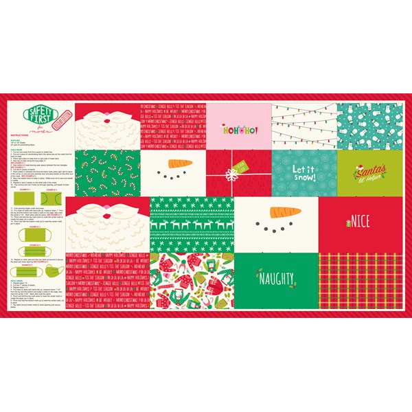 Safety First Holiday Face Mask 24" Panel - Multi