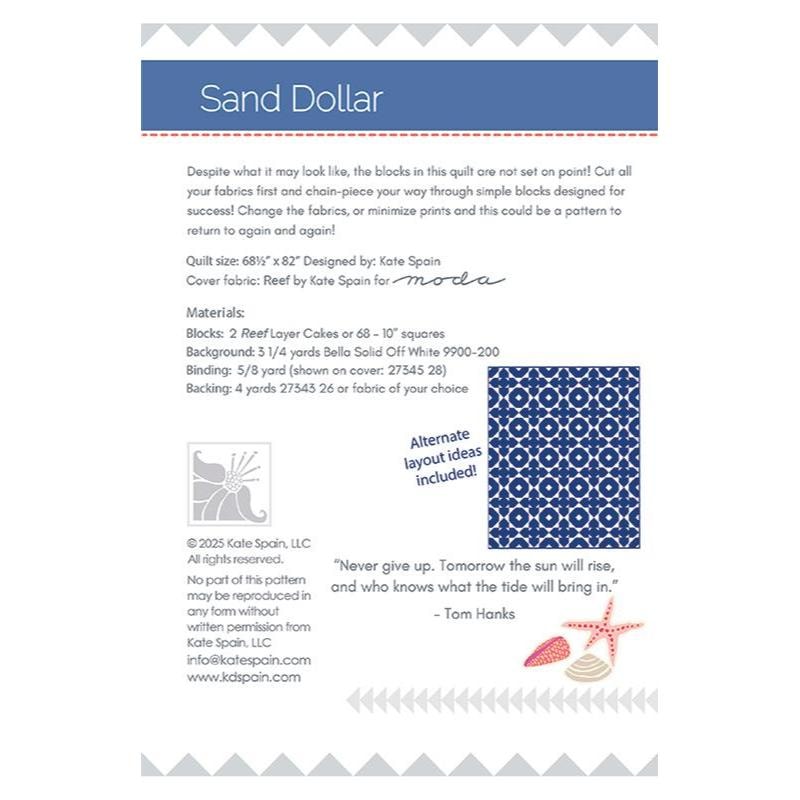 Sand Dollar Quilt Pattern | Kate Spain
