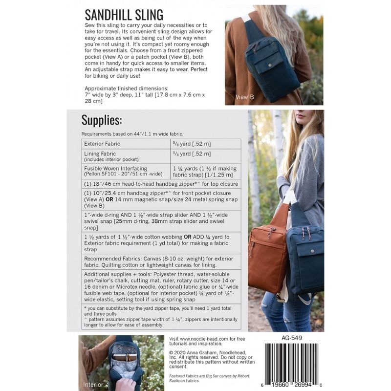 Sandhill Sling Bag Pattern | Noodlehead