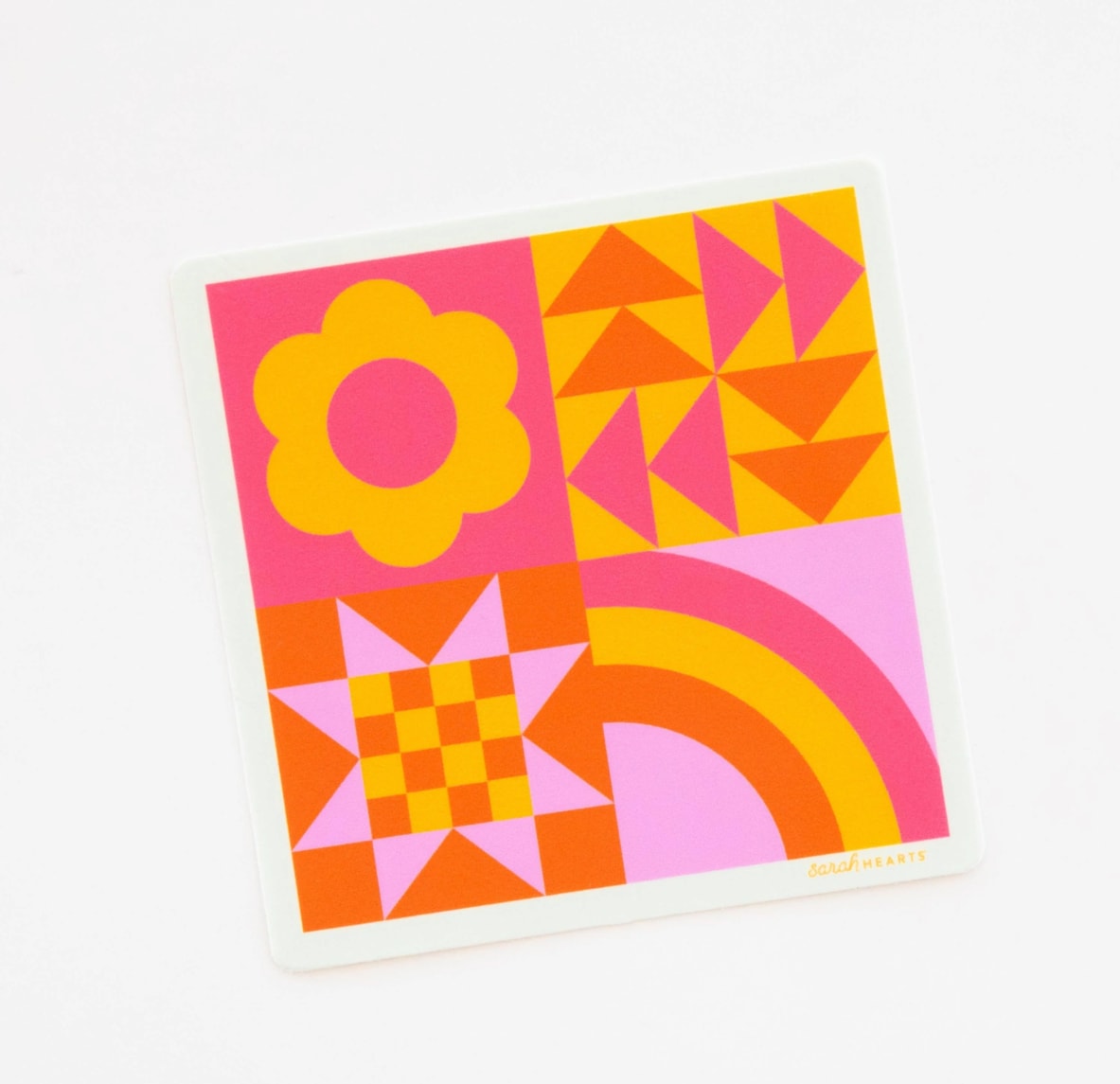 Sarah Hearts Stickers | Sarah Hearts - Colorful Quilt Block