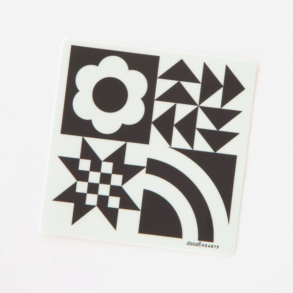 Sarah Hearts Stickers | Sarah Hearts - Black and White Quilt