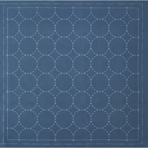 Sashiko Pre-Printed Cloth - Maru-tsunagi Blue