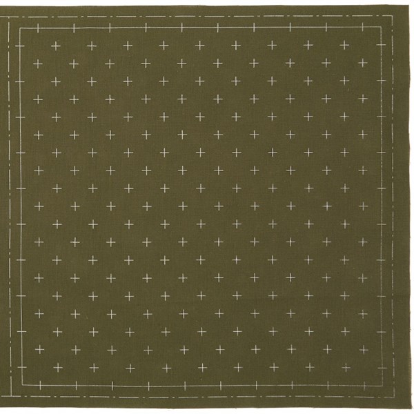 Sashiko Pre-Printed Cloth - Kasuri Khaki