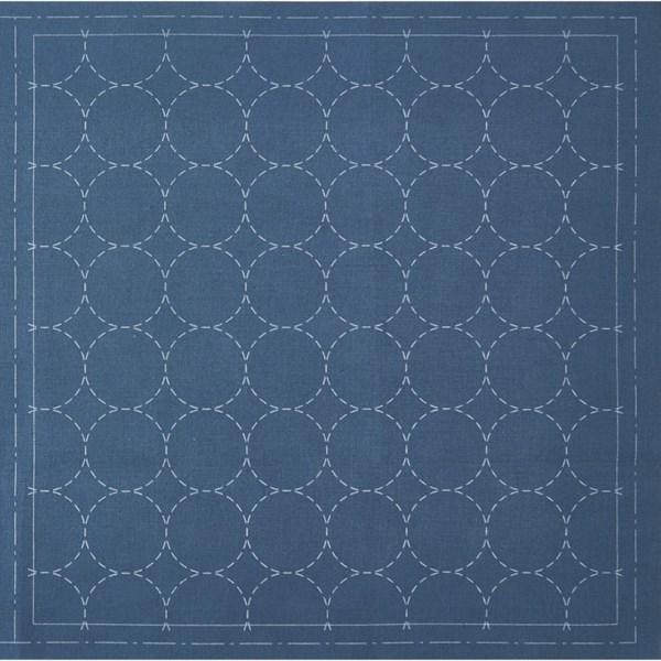 Sashiko Pre-Printed Cloth - Maru-tsunagi Blue