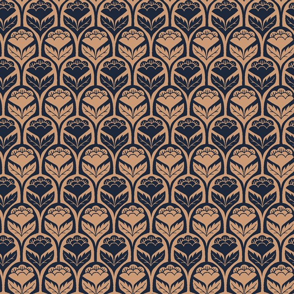 Scallop Flower - Harvest Brown CANVAS