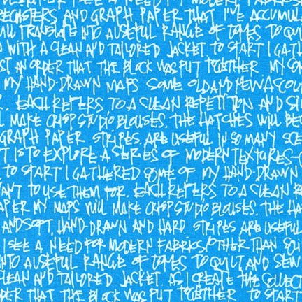 Scribble Notes 108'' Wide - Paris Blue