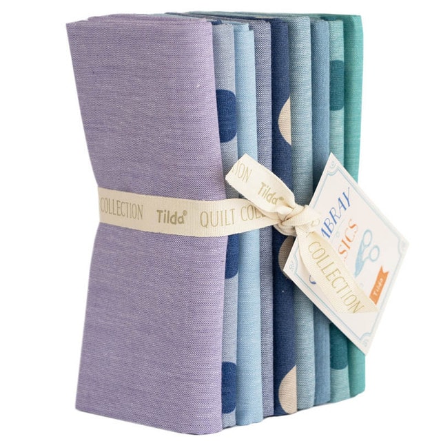 Seasonal Chambray Fat Quarter Bundle | Tilda Fabrics | 9 FQs - Summer Blues