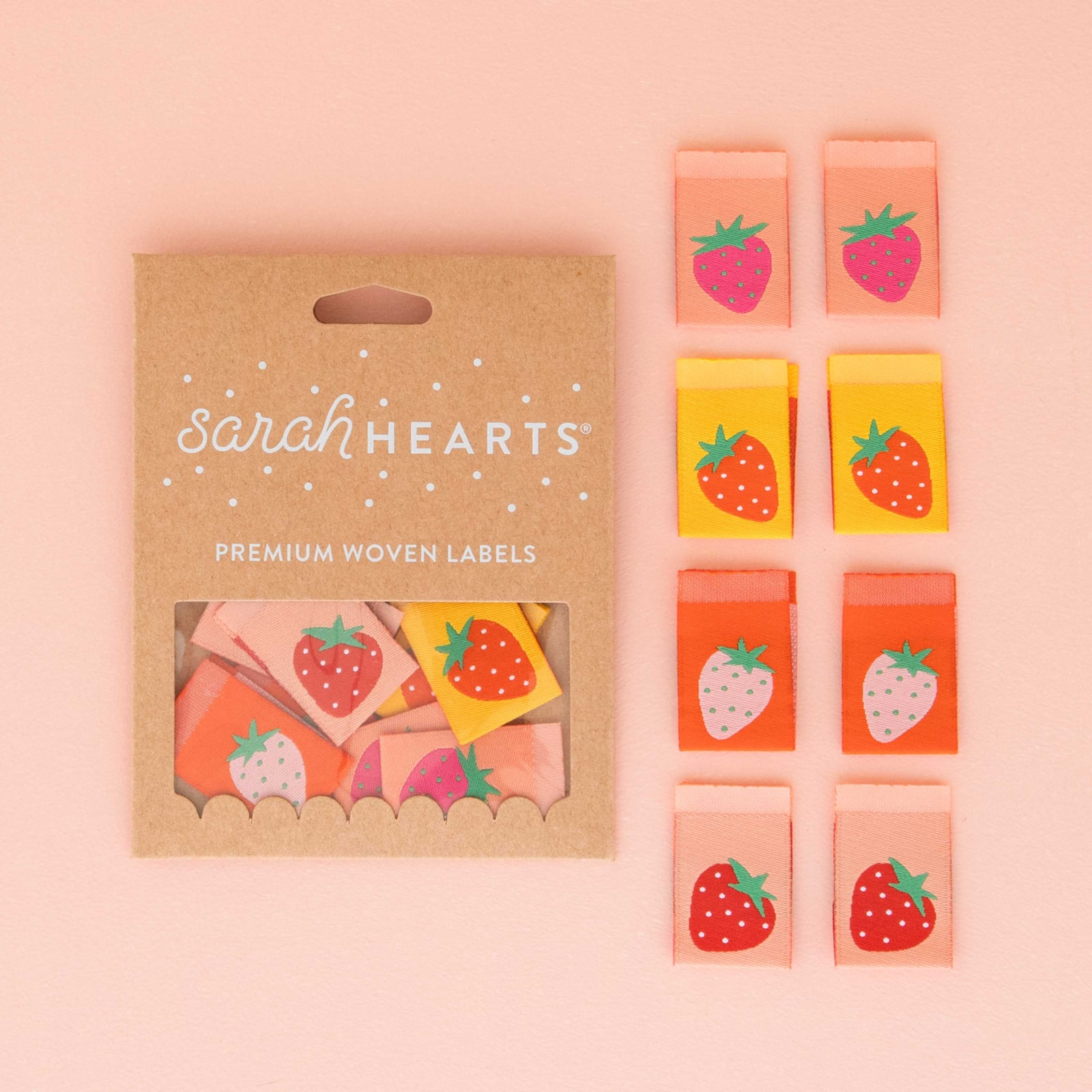 Sew In Labels | Sarah Hearts - Strawberry