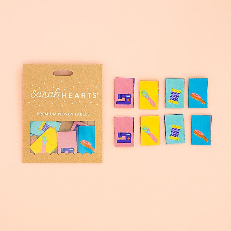 Sew In Labels | Sarah Hearts - Notions and Tools - 3/4" x 1-1/8"