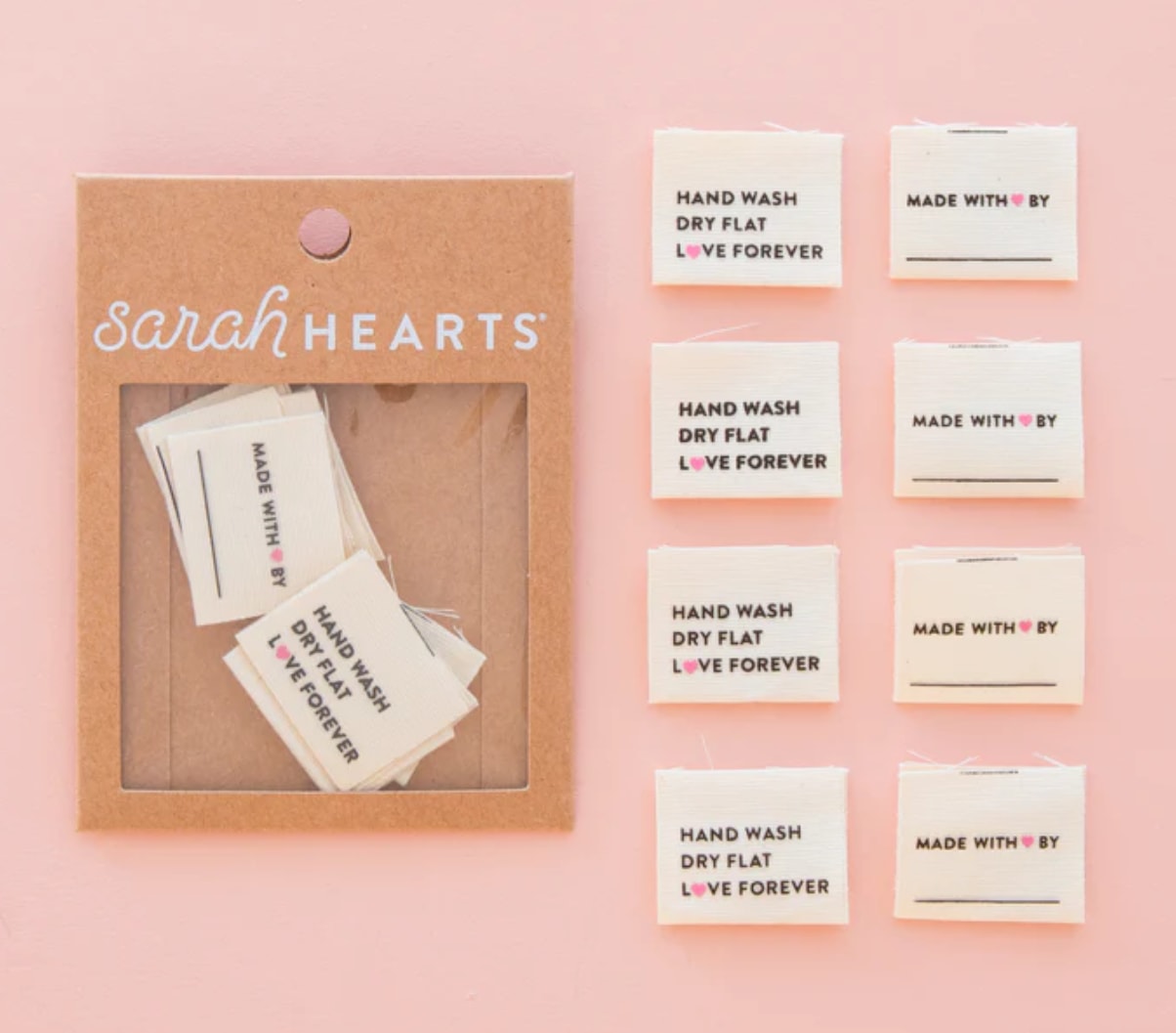 Sew In Labels | Sarah Hearts - Hand Wash Dry Flat