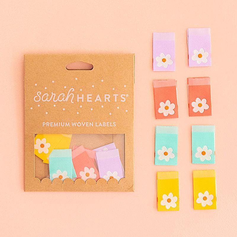 Sew In Labels | Sarah Hearts - Daisy - 1-1/8" x 5/8"