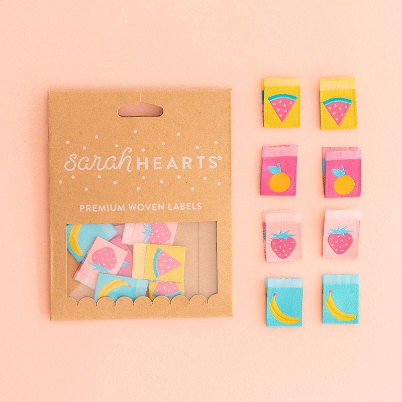 Sew In Labels | Sarah Hearts - Summer Fruits - 7/8" x 5/8