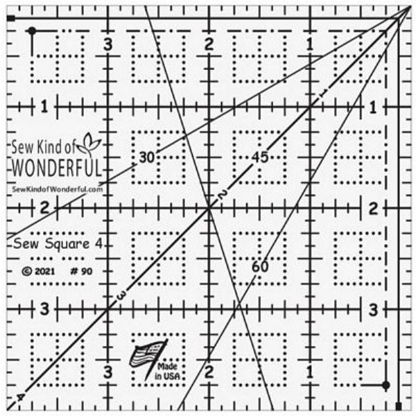 Sew Square 4" Ruler  | Sew Kind of Wonderful