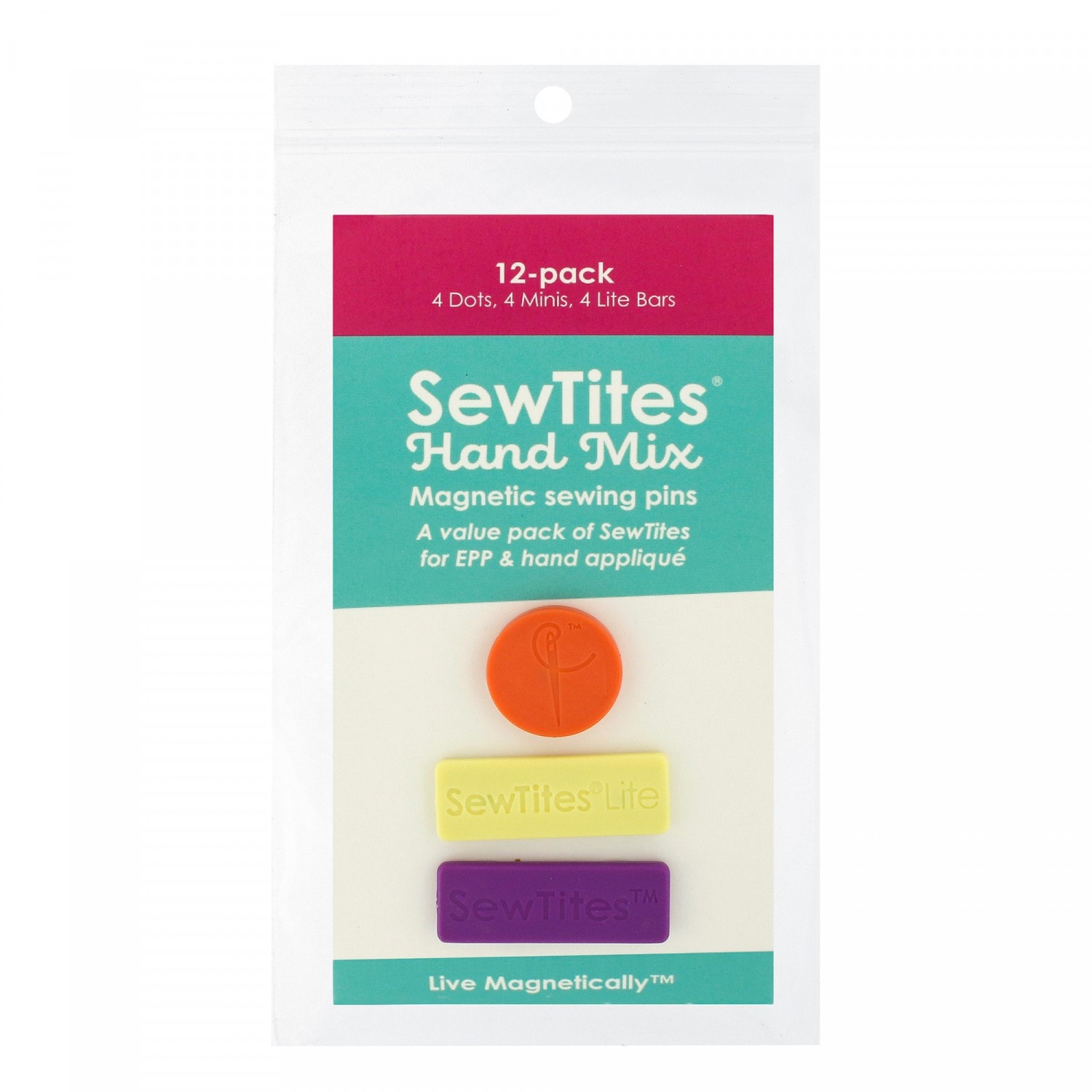 SewTites Hand Mix Magnetic Sewing Pins - 12-pack