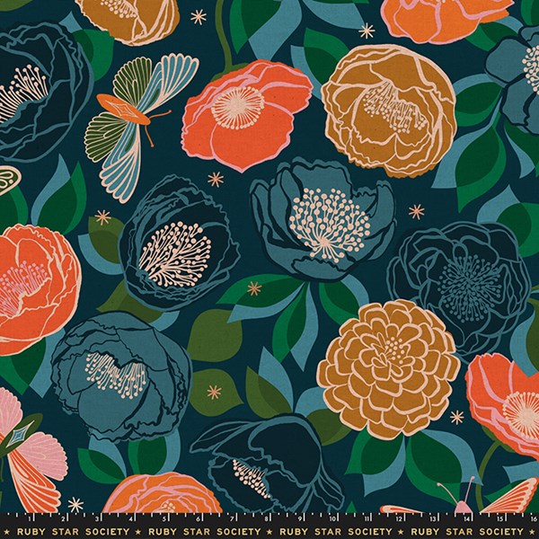 Winter Flower 20s Brushed Cotton Rayon Fabric by the yard 4 colors made in Korea 147cm