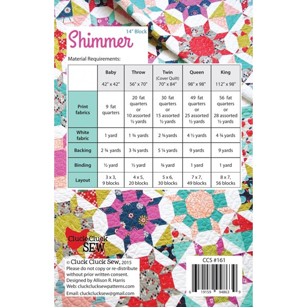 Shimmer Quilt Pattern by Allison Harris of Cluck Cluck Sew
