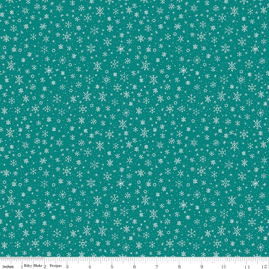 Ski Hill Snowflakes - Teal