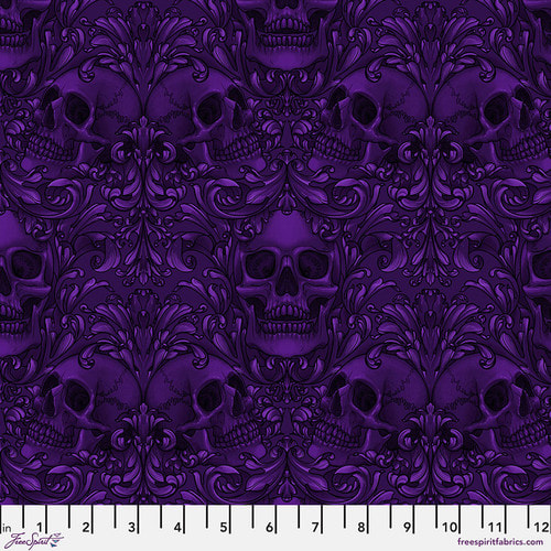 Skull Damask - Purple