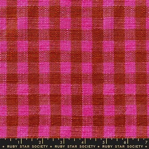Small Checker Toweling - Hot Pink