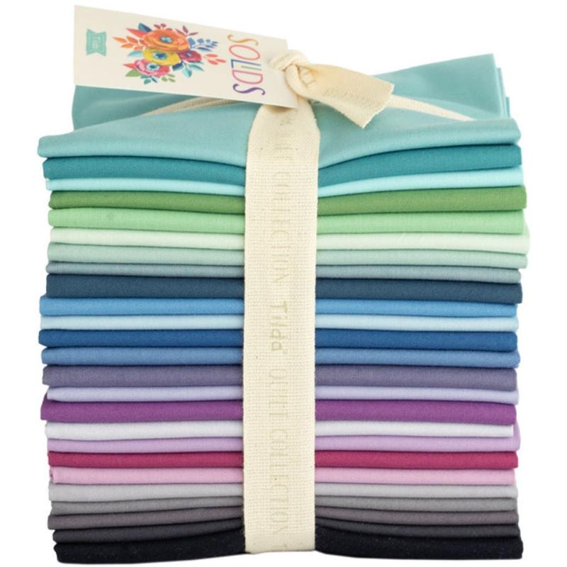 Solid Basics Fat Quarter Bundle | Tilda Fabrics | 25 FQs - Cool