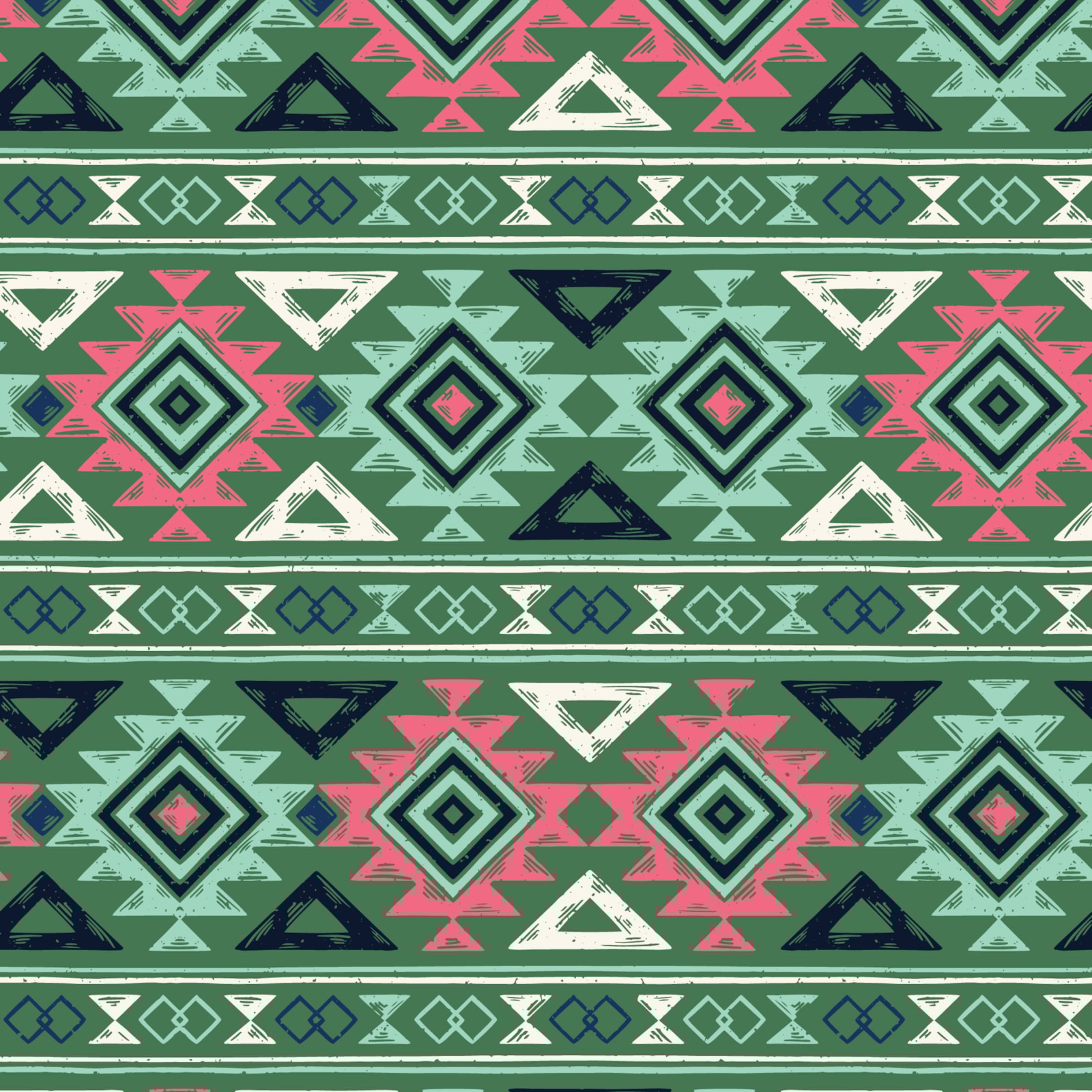 Southwest Geometry - Green Multi