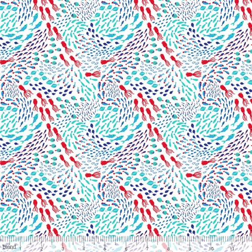 Squids and Fish in White