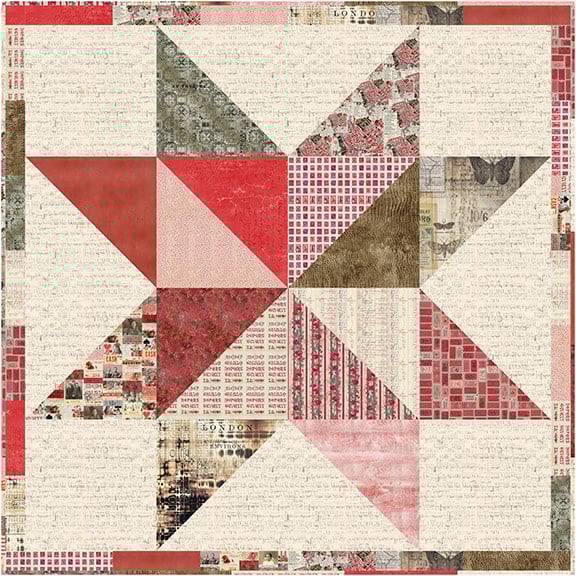 Standout Star Quilt Pattern - Red Palette