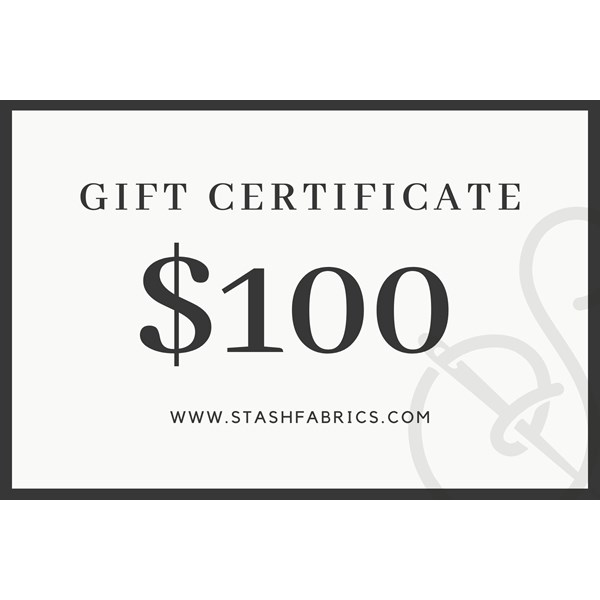 Stash Fabrics Gift Certificate - $100