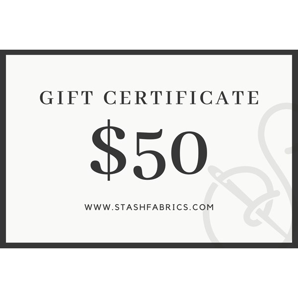 Stash Fabrics Gift Certificate