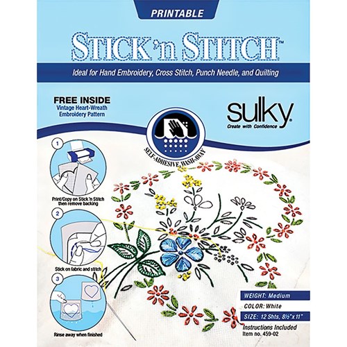 Water Soluble Stabilizer for Embroidery,2 Sheets Flowers and Plants Theme  Stick and Stitch Embroidery Paper Stick and Stitch Embroidery Designs