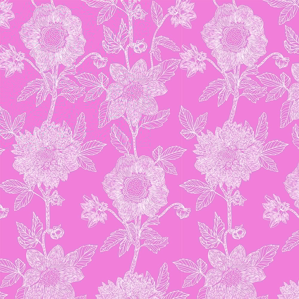 Stitched Dahlia - Fuchsia