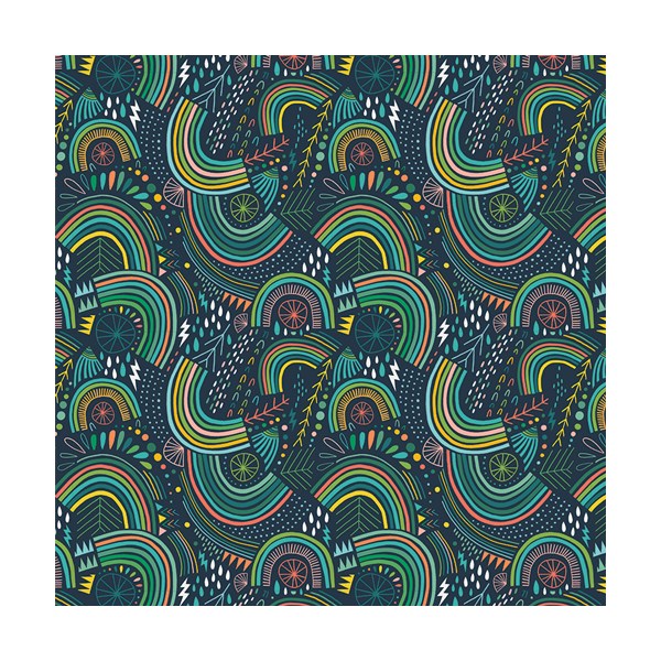 Stormy Rainbows - FLANNEL Evergreen