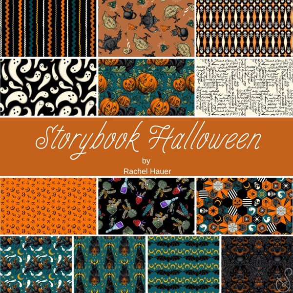 Storybook Halloween Fat Quarter Bundle | Rachel Hauer | 13 FQs+2 Panels