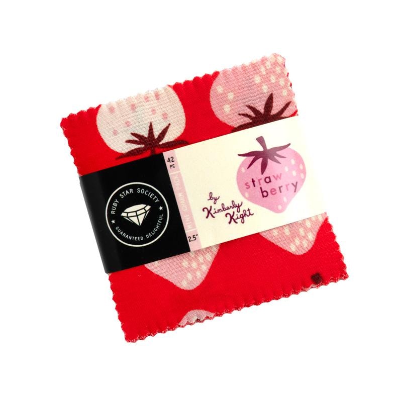 Strawberry Mini Charm Pack | Kim Kight | 42- 2.5" Squares
