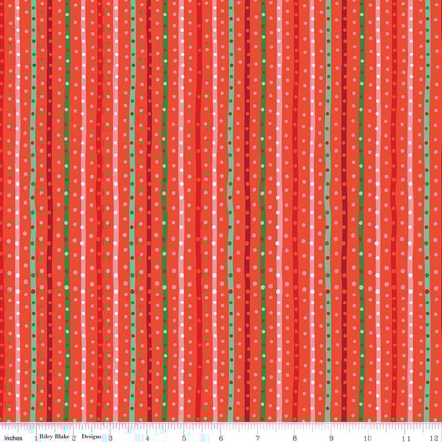 Sugarplum Stripe - Red