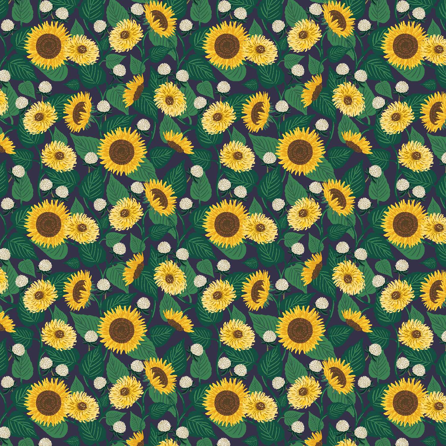 Sunflower Fields - Navy