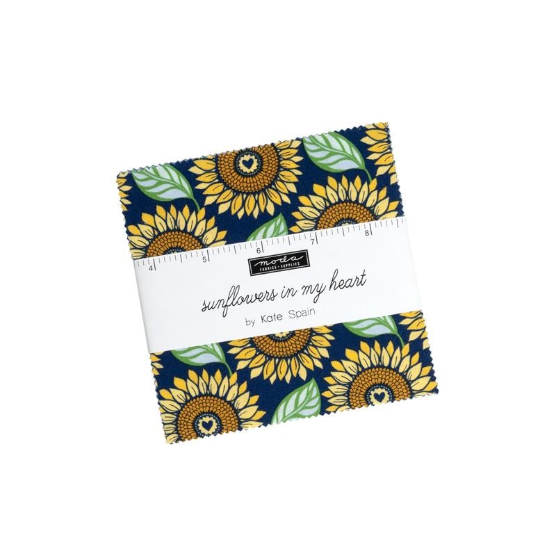 Sunflowers In My Heart Charm Pack | Kate Spain | 42 - 5" Squares