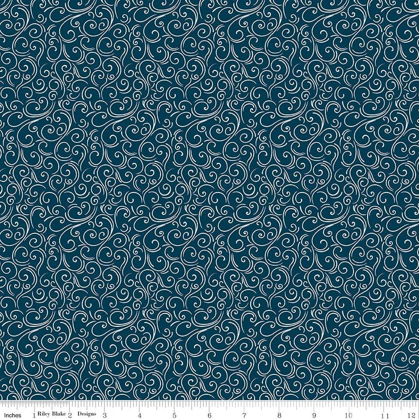 Swirls - Navy