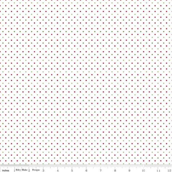Swiss Dots on White - Christmas