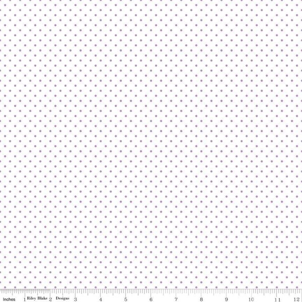 Swiss Dots on White - Lavender