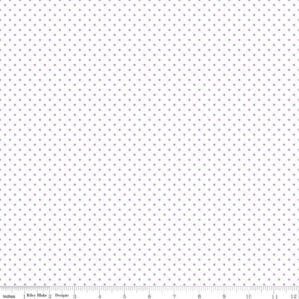 Swiss Dots on White - Lavender