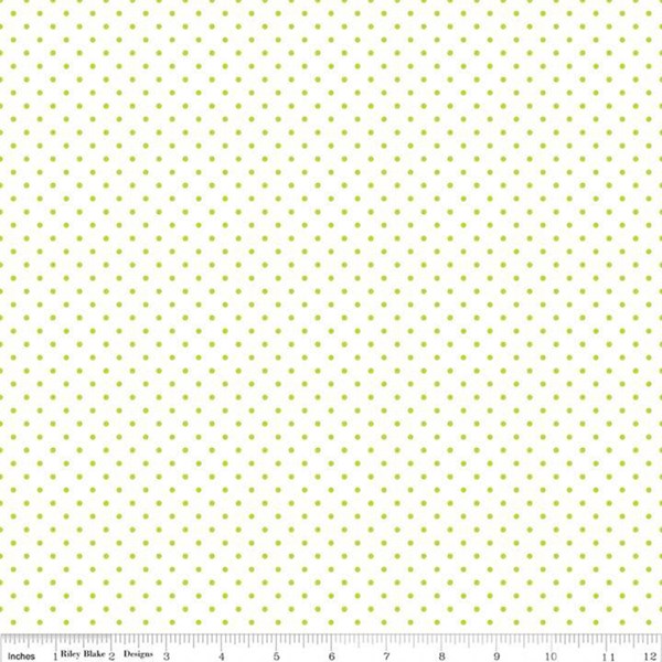 Swiss Dots on White - Lime